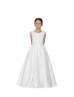 Beaded Cap Sleeves Ivory Satin Lace Gorgeous Flower Girl Dress